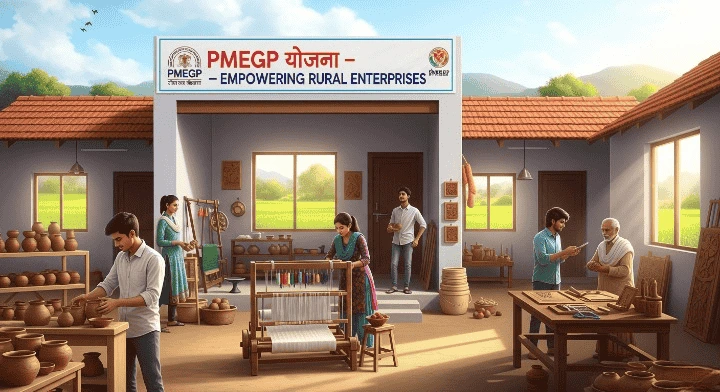 PMEGP Yojana 2025: युवाओं और Small Business के लिए एक बड़ी सरकारी योजना 1 ग्रामीण युवा PMEGP Yojana से स्वरोजगार स्थापित करते हुए