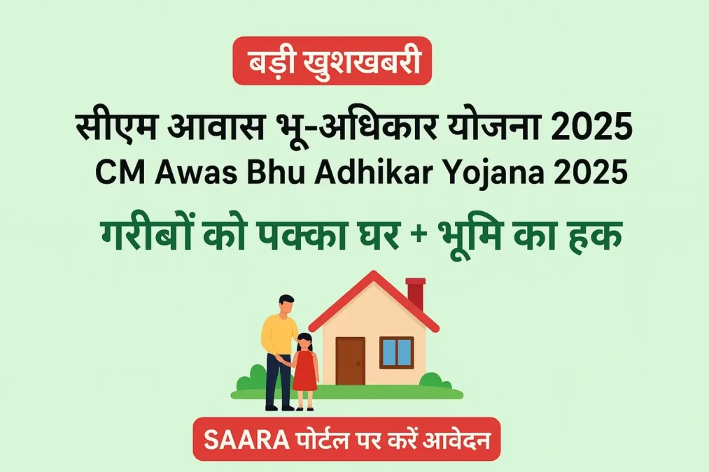 बड़ी खुशखबरी – सीएम आवास भू-अधिकार योजना 2025 | CM Awas Bhu Adhikar Yojana 2025 बड़ी खुशखबरी – सीएम आवास भू-अधिकार योजना 2025 | CM Awas Bhu Adhikar Yojana 2025